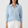 Women's Collared Button Pullover Knit Sweater