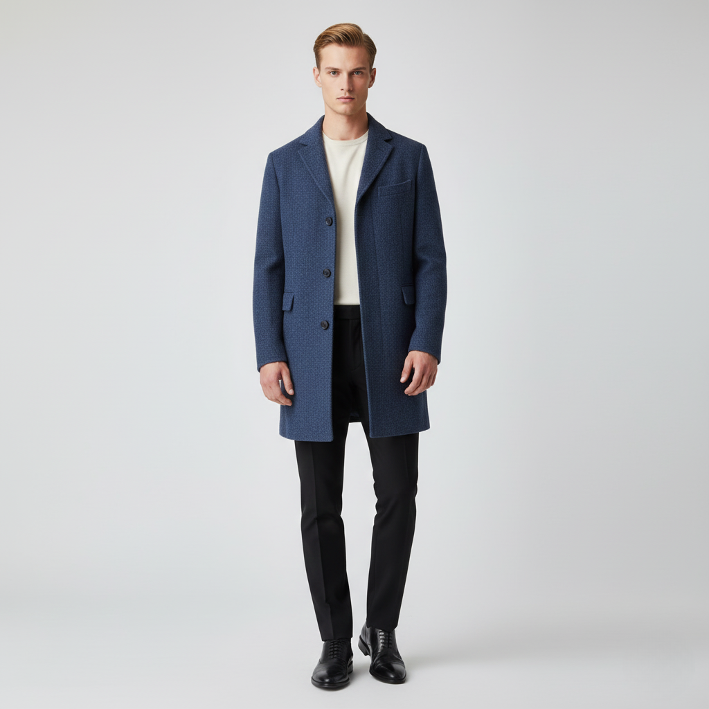 Men's Textured Overcoat