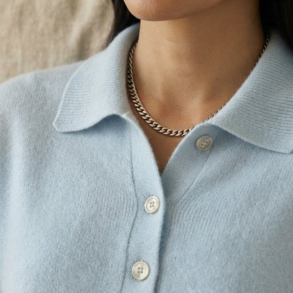 Women's Collared Button Pullover Knit Sweater
