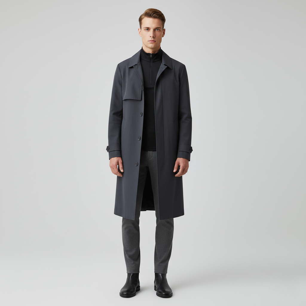 Men's Long Trench Coat
