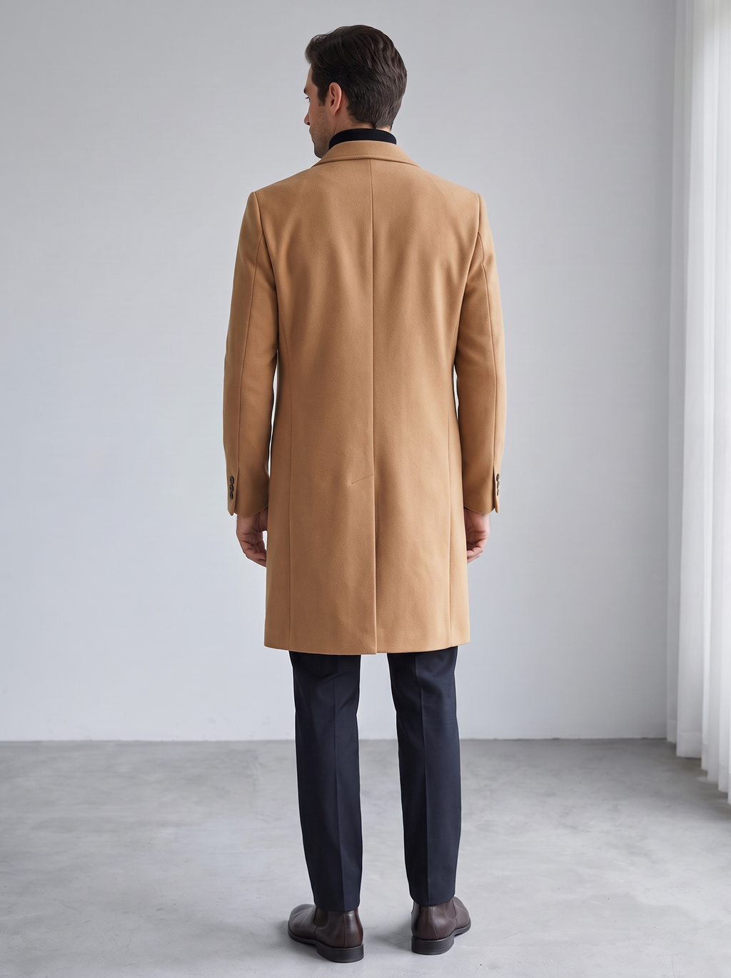 Men's Tailored Long Wool Coat